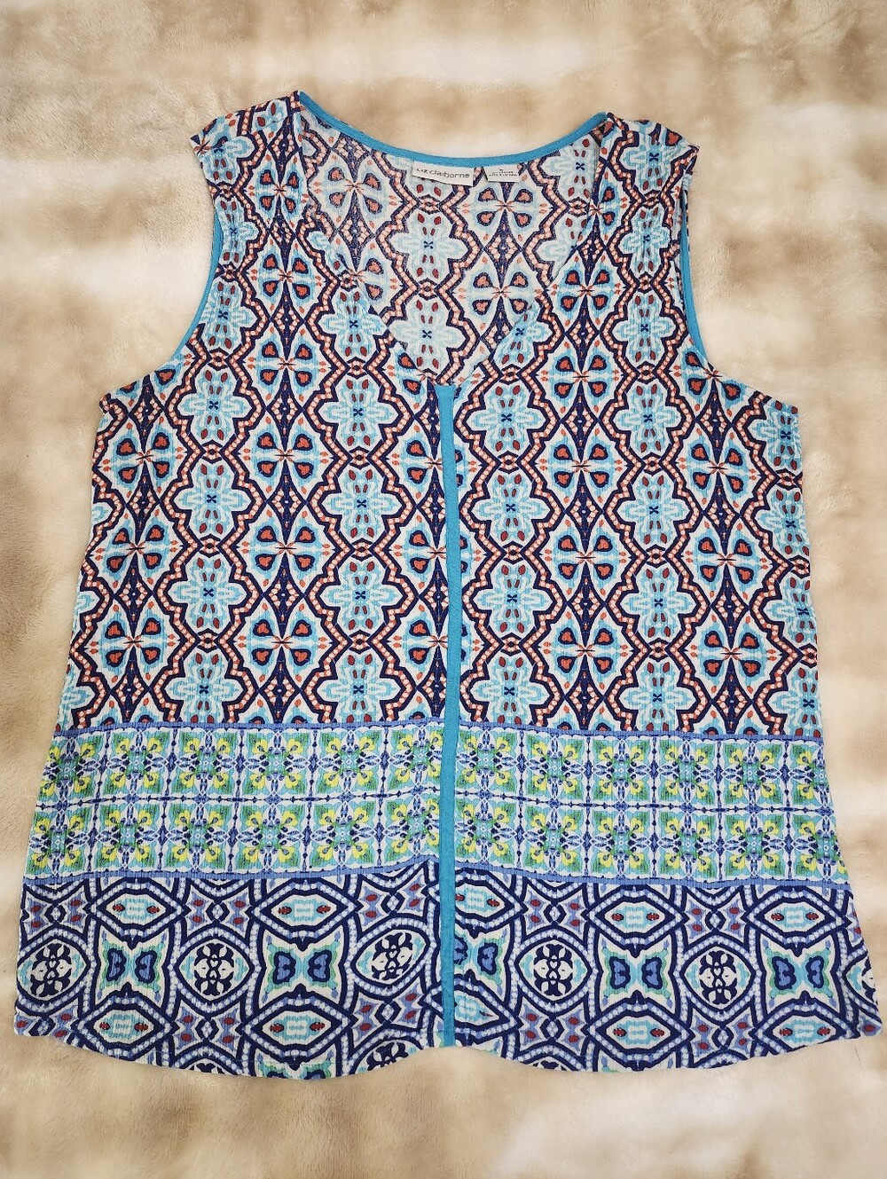Colorful Sleeveless Blouse Top